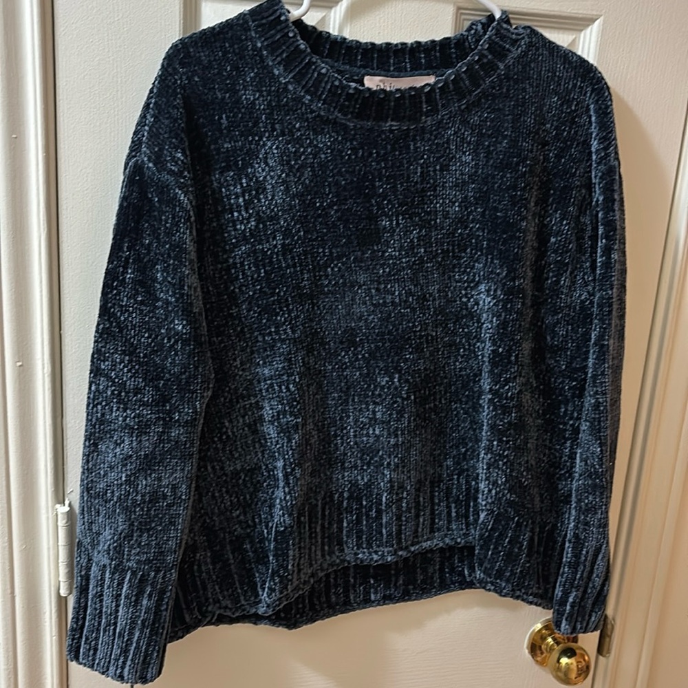 Soft dark blue plush sweater